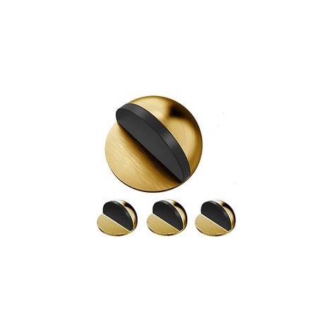 BRAVIX Set mit 4 Türstoppern und Türabweisern aus Edelstahl, selbstklebende Türstopper für Böden und Parkett, Türstopper und Wandschutz aus Messing (Gold)