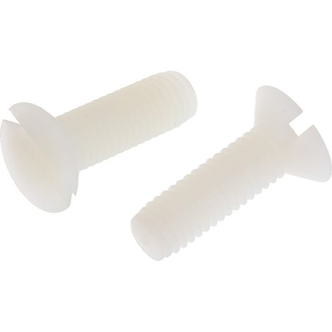 Vis à métaux RS PRO M5 à tête Fraisée fendue en Nylon, 16mm ( Prix pour Sachet de 100 )