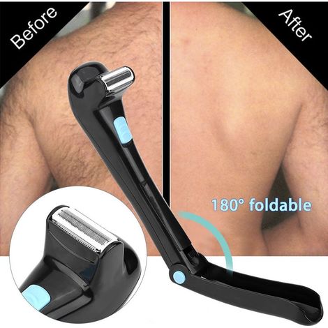 Rasoir pour le dos, rasoir électrique pliable sans fil noir (1/5)
