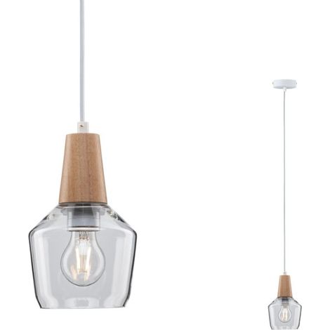 Lampe à suspension Neordic Ylvie verre 1-flamme / bois 797,45 (1/5)