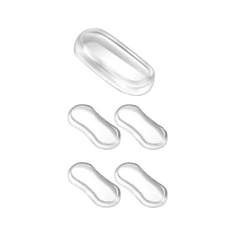 Lot de 5 amortisseurs pour abattant WC - Coussinets en silicone avec surface adhésive pour une fermeture silencieuse (maison/hôtels/hôpitaux) (1/5)