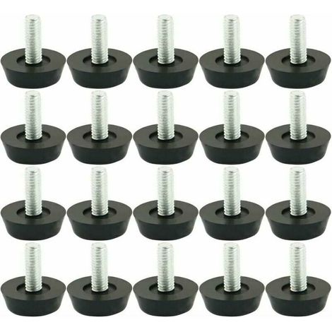 YMYNY 20pcs Pieds de Nivellement Meuble Réglable Pied Réglable Patin de Meuble Jambe Pied de Table Chaise Base Protection Plancher Vis Glisse 18mm x M6 x 20mm