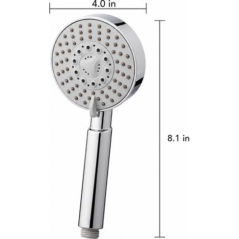 Pommeau Douche Main Libre 5 Fonctions ABS Chrome - Tete Douche Haute Pression Economie d'Eau - Salle de Bain (1/4)