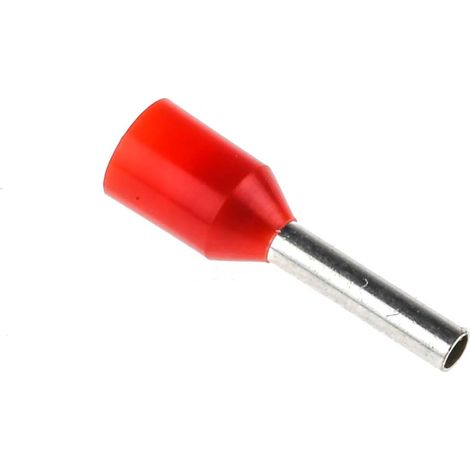 Embout à sertir 1mm², Rouge, longueur 8mm