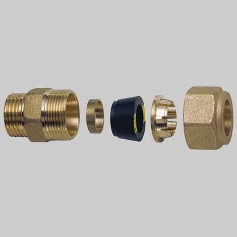 NIPLES MASCHIO CON KIT DI TENUTA PER TUBO RAME - 3/4 x 16