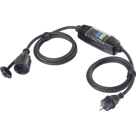 Sygonix SY-6052178 Prolunga con protezione personale PRCD 230 V/AC Nero IP44