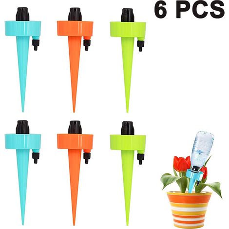 Arrosage Automatique Goutte à Goutte - Embout d'Arrosage Auto pour Bouteille - Régulation de Débit Réglable - Compatible Bouteilles 20 à 30 mm - Lot de 6 ou 12 (1/5)