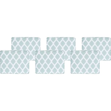 Set di 6 cuscini per sedie da esterno verde menta e bianco 31 x 39 cm Tolve (1/5)