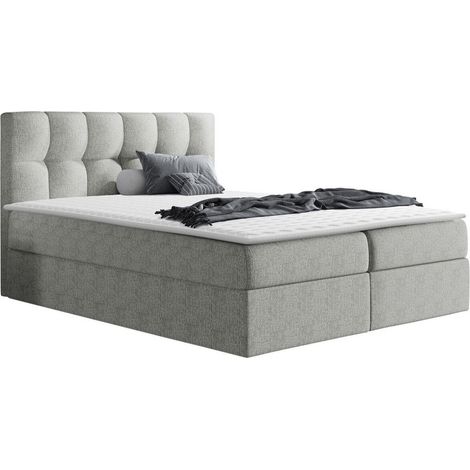 Lit boxspring Aedes, Muna 08, Double, Continental, 180x200, Tissu, Disponible, 186x208x103cm (1/5)