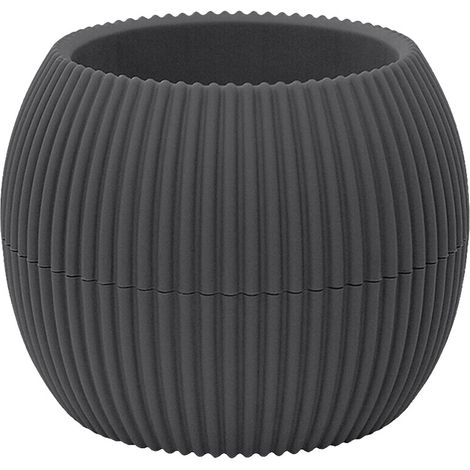 Vasetti Piante Grasse Con Sottobicchiere Integrato Design Moderno Crea La Tua Composizione Varie Misure Colori Vasi Pianta Sottovaso Piantine Vaso Fiori Antracite - Rotondo 0,35 Litri