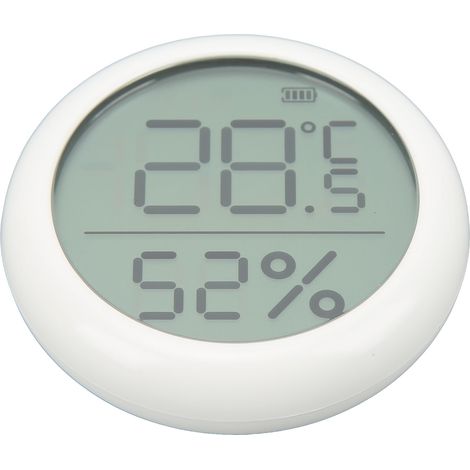 WLAN-Feuchtigkeits- und Temperatursensor, Echtzeitüberwachung, Fernsteuerung, runder intelligenter digitaler Sensor für Zuhause (1/5)
