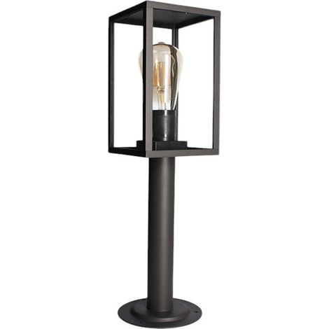 TRADE SHOP - Lampione Da Giardino 48cm Lampioncino Da Terra Per Vialetti Attacco E27 Ip44 518pa-h480 - Nero (1/5)