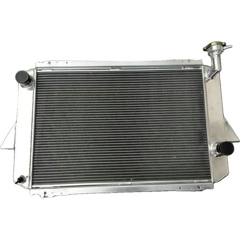 Radiador de aluminio, tamaño del núcleo 640 x 430 x 52 mm, tamaño total 775 x 490 x 100 mm, entrada/salida de 45 mm, 3 filas, compatible con transmisión manual. (1/5)