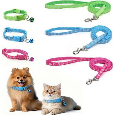 Small Lightweight Dog Leash Accessories Puppy Collar Small Dogs with Adjustable Puppy Collar 19 32 cm Leash 120 cm Dogs Set Collar Leads Soft Comfortable (1/5)