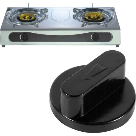 Lot de 5 boutons de commande universels noirs pour four, cuisinière à gaz et gril, pour usage domestique et cuisine. (1/5)