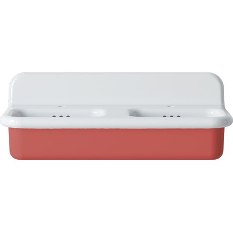 Lavabo retro doble de cerámica de 102 cm - True Colors Lite - Rosa Antiguo (1/3)