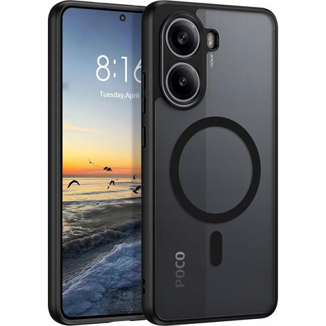 Funda MagSafe negra mate para Xiaomi Poco X7 Pro 5G + cristal (1/5)