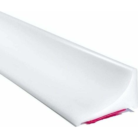 Barrière de douche blanche de 2 m avec système de fixation en silicone pour porte et mur, joint de porte étanche pour sol, barrière de douche anti-débordement auto-adhésive en caoutchouc, joint de por (1/4)