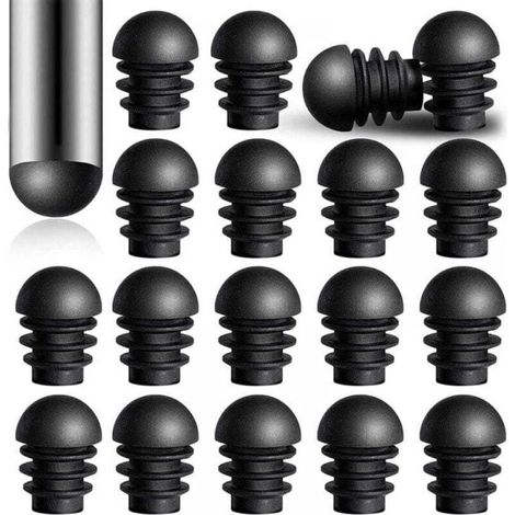 (24 Pièces) Bouchons d'Extrémité Ronds avec Inserts de Tube en Plastique de Diamètre Extérieur de 15.8 mm Tube d'Embouts de Pied de Chaise Protecteurs de Bouchons en Plastique (1/4)