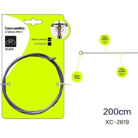 Trade Shop - SET 2 COUNRY CAVIS IN ACCIAIO FÜR BICICLETTA 200 CM XC-2619 -