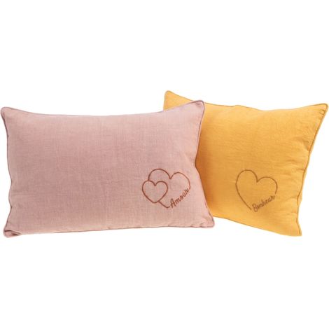 Amadeus - Coussin cœur brodé 40 x 60 cm (lot de 2) (1/2)