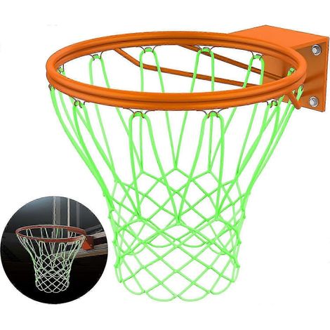 Filet de basket-ball en nylon vert pour cours de récréation scolaires et terrains de sport extérieurs (1/5)