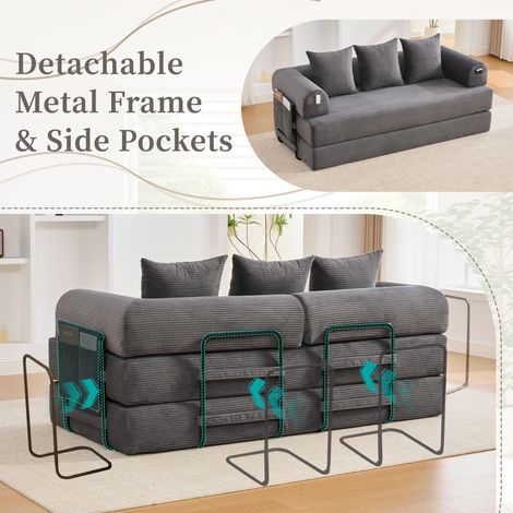 Canapé de compression à empilement possible, avec un cadre métallique robuste. Des compartiments latéraux et 3 coussins sont disponibles. Les décorations du canapé peuvent être personnalisées selon le (1/5)