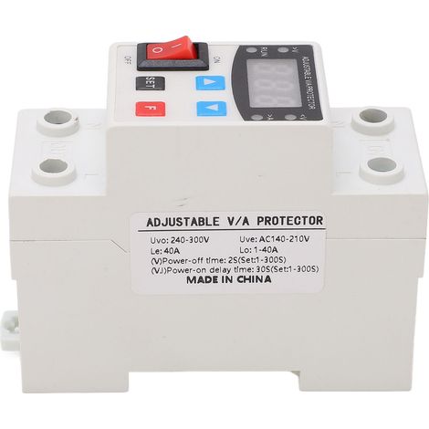 Dispositif de protection contre les surtensions et les sous-tensions, réarmement automatique réglable, 240 V – 300 V, 40 A (1/5)