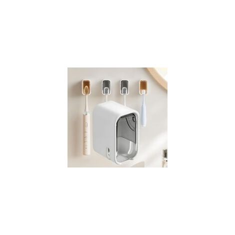 Soporte de pared para cepillos de dientes de baño – Soporte autoadhesivo para cepillos de dientes eléctricos con protección contra la ducha. Dispensador de cepillos de dientes innovador de un solo com