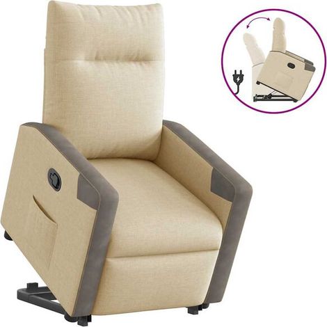 Fauteuil inclinable en tissu beige (1/5)