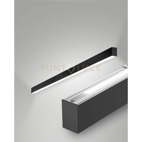 MILLET PROFILO DA PARETE DOPPIA EMISSIONE NERO WW OPALE ON/OFF IP40 100CM 3000K 3380+1290LM 23/15W