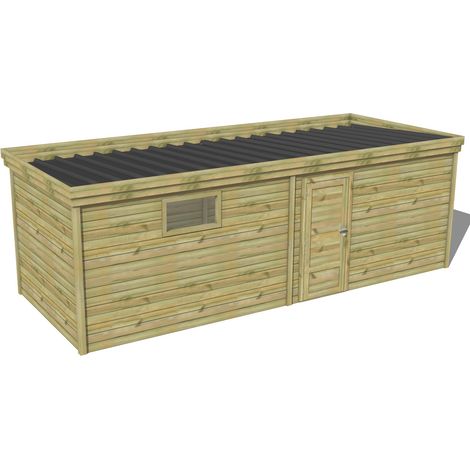 ABRI DE JARDIN bois traité 27mm, 7,3x2,6m, 19m2 (1/3)