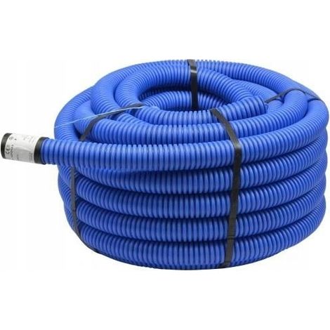 Tubo corrugado azul para suelo, 40 mm de diámetro, 25 m de longitud.
