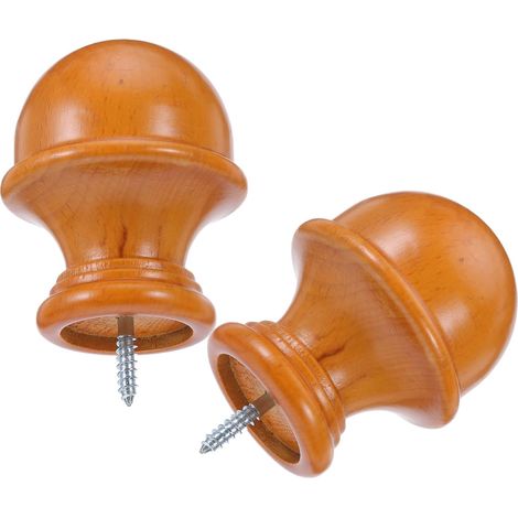 Embouts de Tringle à Rideaux Décoratifs Finition Élégante en Bois Naturel pour pour Tringles de 29 Mm, Lot de 2 Pièces et Ajustement Stable Tout Style de Maison (1/5)