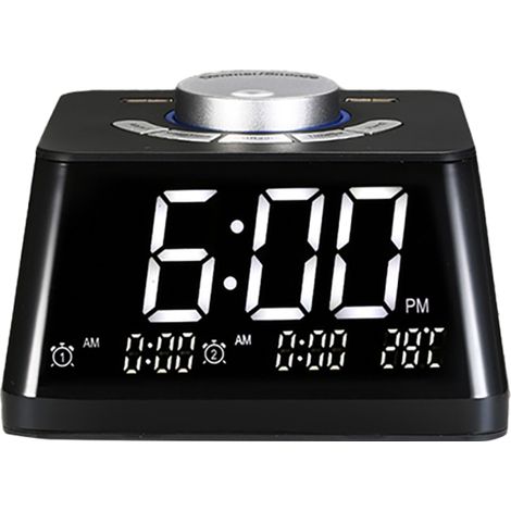 Despertadores inteligentes para dormitorios, luz nocturna, despertador digital con radio FM, volumen ajustable, pantalla y regulador de temperatura. (1/5)