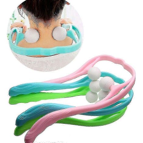 Appareil de massage pour la nuque et les épaules, rouleau double point de déclenchement, outil d'automassage, soulage la pression des mains, massage profond (1/3)