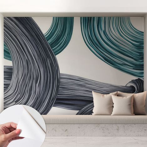 Fotomurale adesivo - Carta da parati adesiva - per la cucina camera da letto per la soggiorno - Linee fluide 208x146 cm (1/5)