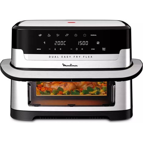 Moulinex – Friteuse sans huile 9L 2700W – 2 zones de préparation – Technologie 3D Air Pulse – 6 programmes automatiques – Température ajustable 40-200°C