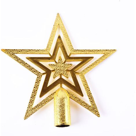 Glitzernder Sternen-Weihnachtsbaumspitzen-Anhänger – Sternförmige Spitze für Weihnachtsbäume – Weihnachtsbaumspitze für jeden Bedarf – Unzerbrechlicher Weihnachtsstern (20 cm) (1/4)