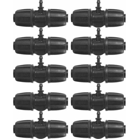 16mm à 4/7 Garden Lock Connecteurs en T Barbelés, 10pcs/Set Connecteurs pour PE Hose Garden Irrigation System (1/4)