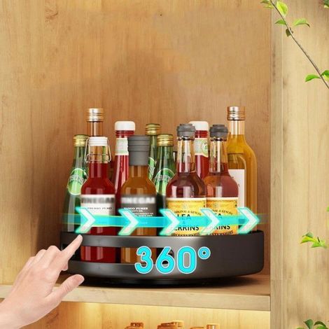 Draaiplateau - 30 cm - Keuket organizer - Roteerbaar - Zwart metaal - Qualité Premium - Qualité Premium Femeo (1/5)