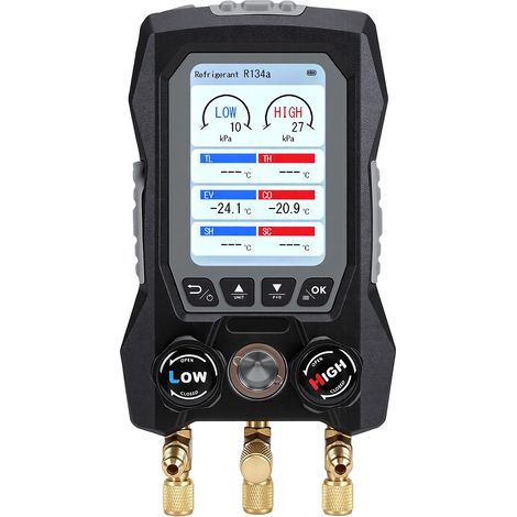 Jauge numérique à collecteur unique, adaptée aux réfrigérants R134A, HVAC, pression AC, écran LCD TFT
