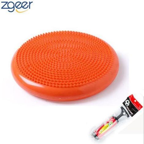 Coussin D'équilibre avec Pompe Gonflable PVC pour Core Training, Fitness, rééducation, Rétablissement - Orange (1/5)