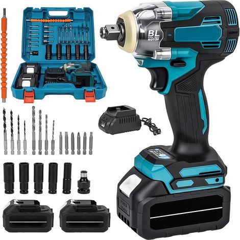 Clé à chocs brushless – Coupe 1200 Nm – Douille 1/2" – Visseuse intégrée – Makita 18V – Lot 2 accus (1/5)