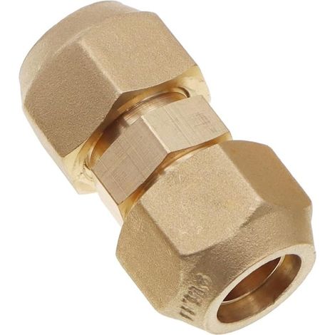 Rallonge de Tuyau pour Climatisation - Double Connecteur Intermédiaire - Tête de Soudure Libre - Diamètre du Tube en Cuivre de 6 à 19 mm - Écrou Évasé (15,58 mm) (1/4)