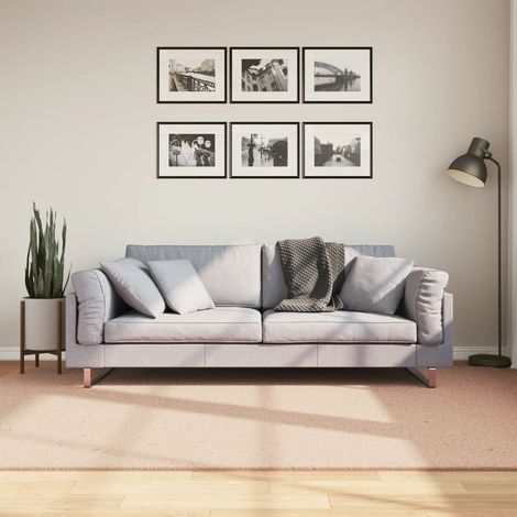 Teppich HUARTE Kurzflor Weich und Waschbar Blassrosa 160x230 cm