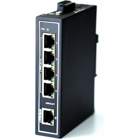 WDH-5ET-DC 10/100Mbps Commutateurs Ethernet industriels 5 Ports Non gérés avec Rail DIN/Montage Mural (sans Ventilateur, -30°C 75°C) (1/5)
