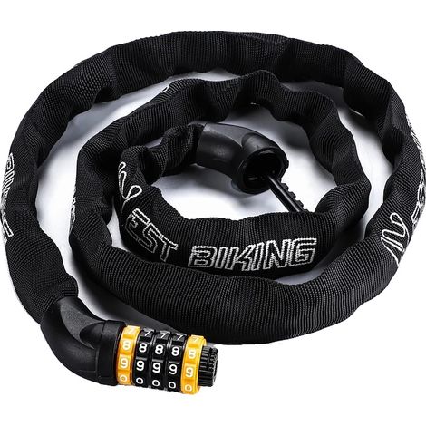 Candado para bicicleta, código de seguridad de 5 dígitos, longitud ajustable, 150 cm. (1/2)