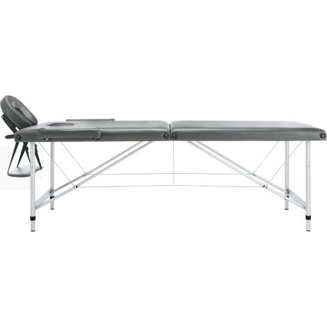 Table de massage 2 zones Cadre en aluminium Anthracite 186x68cm (1/5)