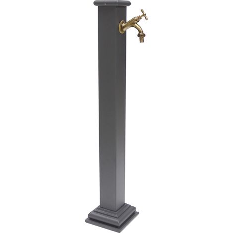 Fontana a colonna Sidney per esterno giardino casa con rubinetto in ottone bunito